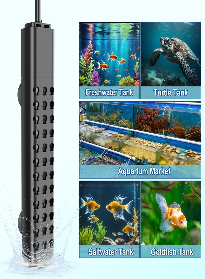 سخان غاطس لأحواض السمك بقدرات 100/200/300/500 واط، مزود بحماية من الحرارة الزائدة، وسخان لأحواض السلاحف مع خاصية الإيقاف التلقائي عند مغادرة الماء المالح أو العذب. - Image 4